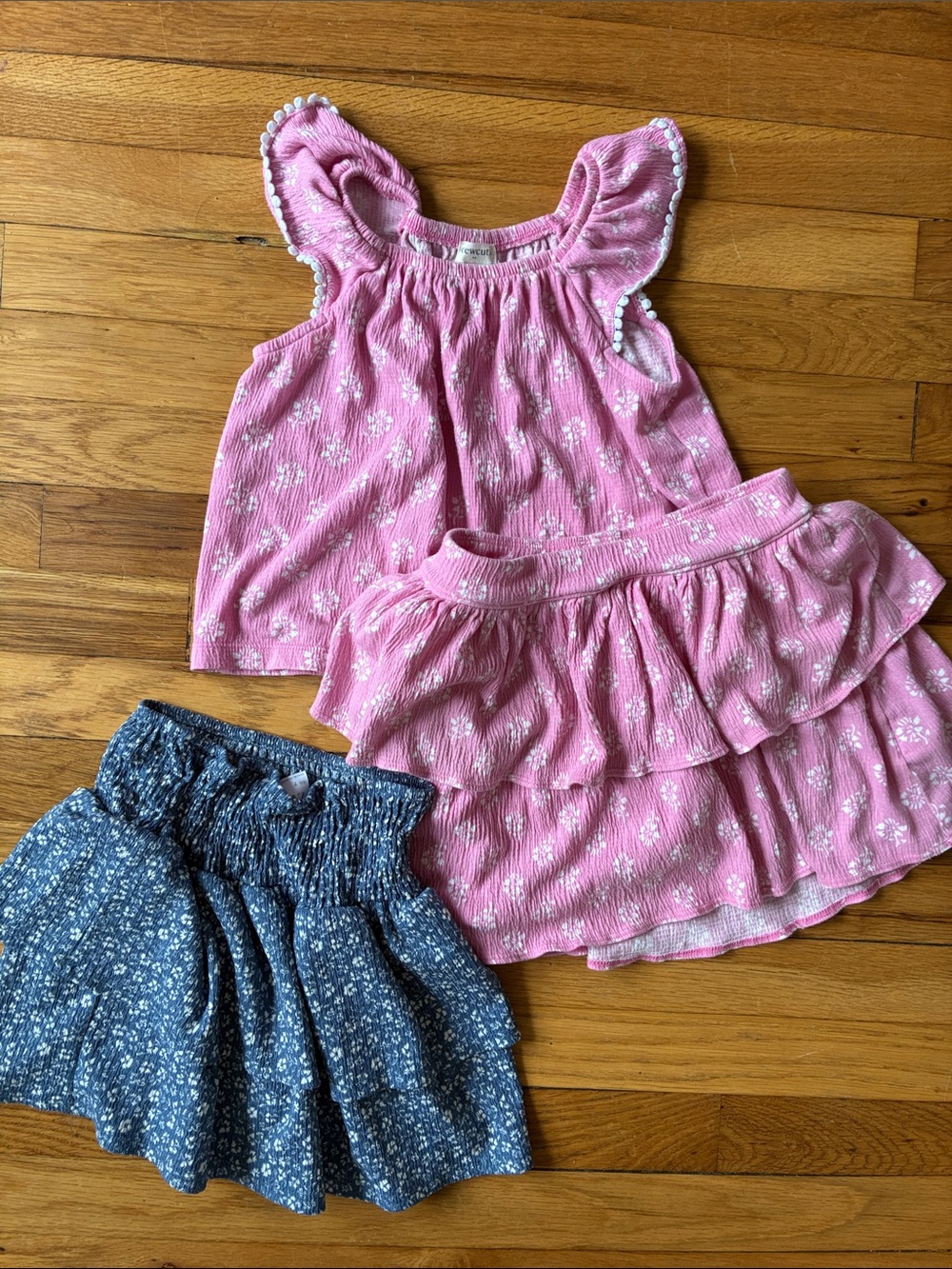 Crewcuts Abercrombie Girls Spring Bundle 6-7 Skort Top Tiered Ruffle Floral Set